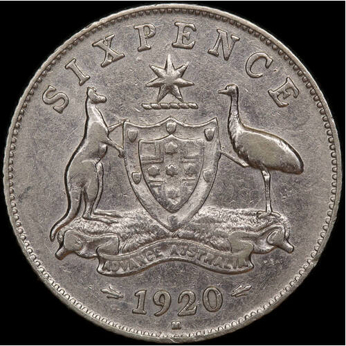1920 Sixpence about VF