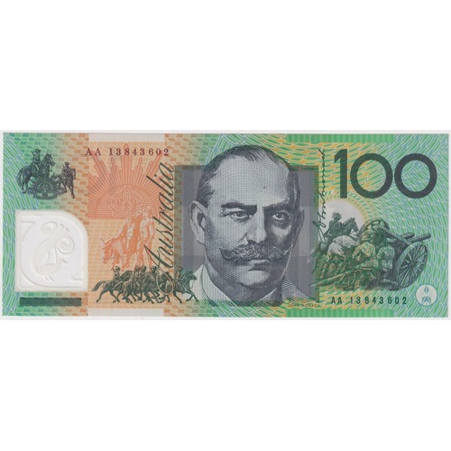 2013 $100 Note Stevens / Parkinson AA13 First Prefix R622aF Uncirculated