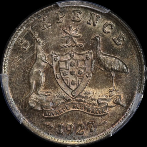 1927 Sixpence PCGS MS63