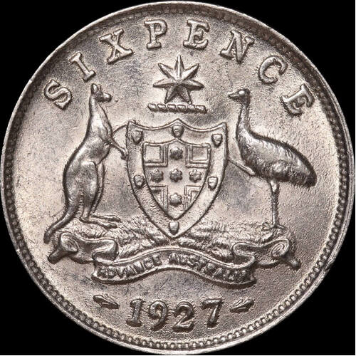 1927 Sixpence Extremely Fine