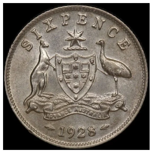 1928 Sixpence good EF