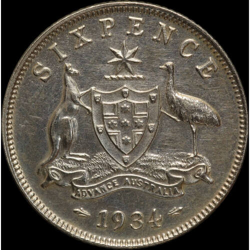1934 Sixpence about Unc