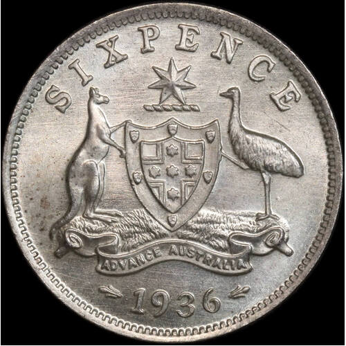 1936 Sixpence Choice Unc