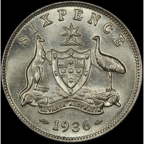 1936 Sixpence Choice Unc (PCGS MS63)
