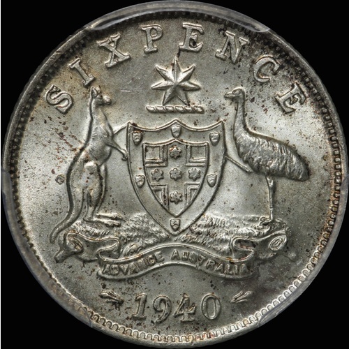 1940 Sixpence Choice Unc (PCGS MS64+)