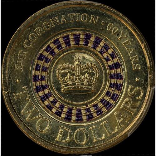 Australia 2013 Coloured $2 Coin Coronation PCGS MS65