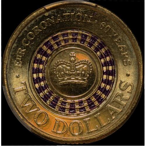 Australia 2013 Coloured $2 Coin Coronation PCGS MS66