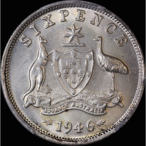 1946 Sixpence Gem Unc (PCGS MS65)