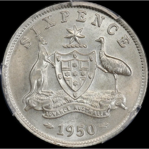 1950 Sixpence Choice Unc (PCGS MS64)
