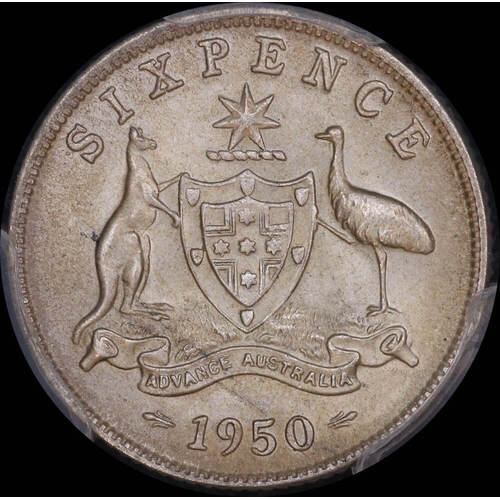 1950 Sixpence Gem Unc (PCGS MS65)