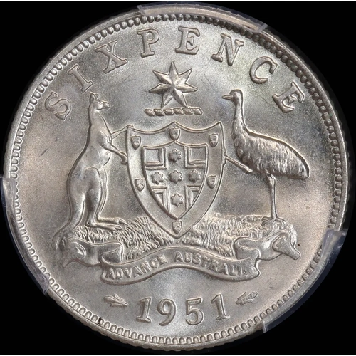 1951 Sixpence Choice Unc (PCGS MS64)