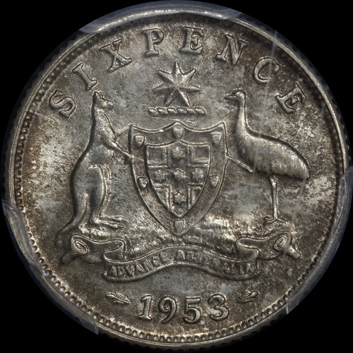 1953 Sixpence Gem Unc (PCGS MS65)
