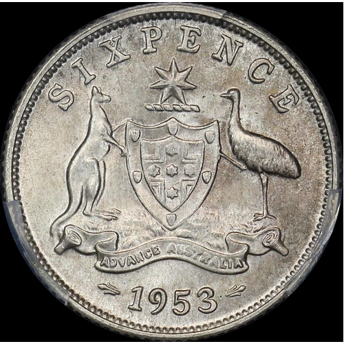 1953 Sixpence Gem Unc (PCGS MS65)