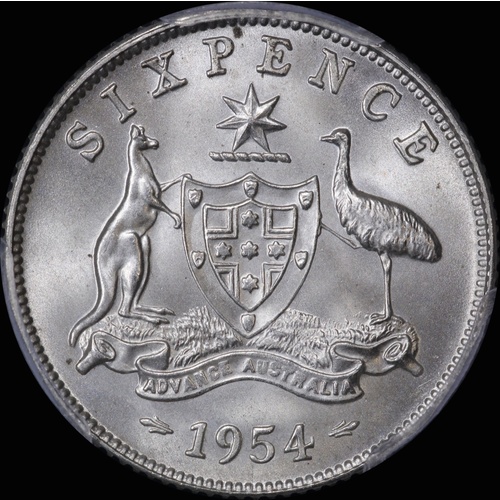1954 Sixpence Gem Unc (PCGS MS66)