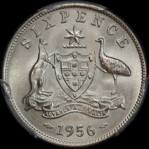 1956 Sixpence Gem Unc (PCGS MS65)