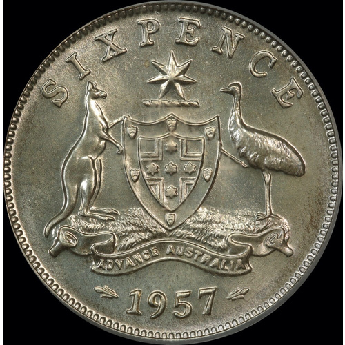 1957 Melbourne Proof Sixpence PCGS PR64