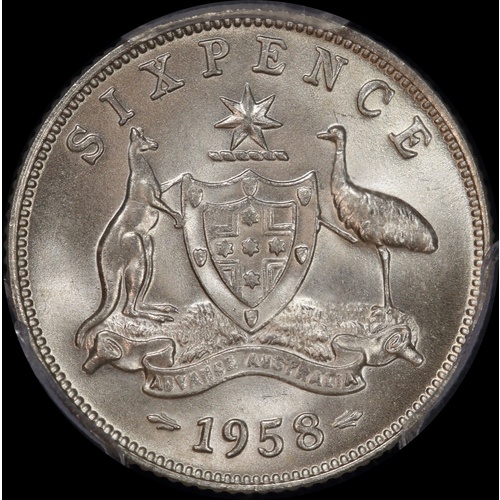 1958 Sixpence Gem Unc (PCGS MS66)