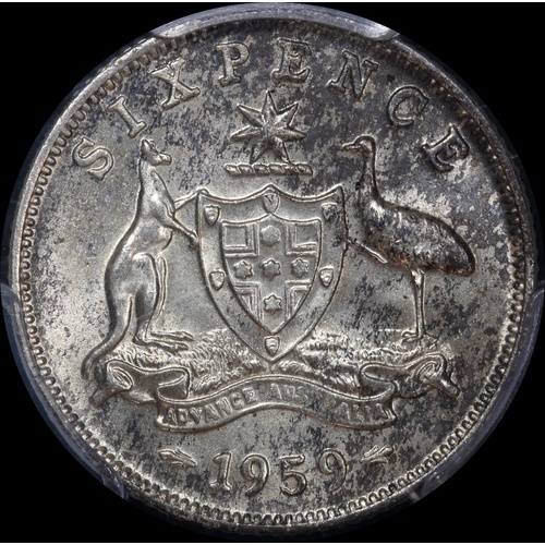 1959 Sixpence Gem Unc (PCGS MS65)