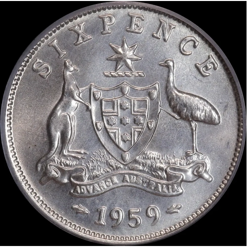 1959 Sixpence Gem Unc (PCGS MS65)