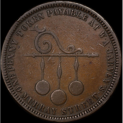 Undated Copper Penny Token Jarvey A300 good Fine