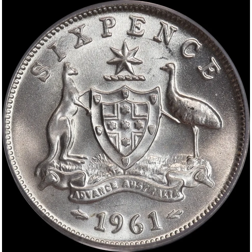 1961 Sixpence Gem Unc (PCGS MS65)