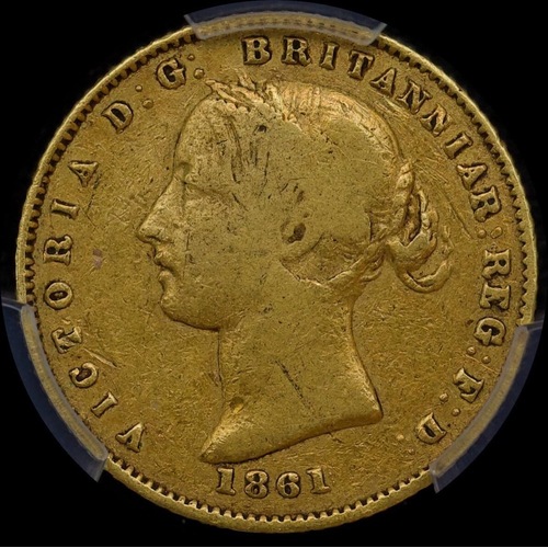 1861/0 Sydney Mint Type II Half Sovereign PCGS VF20