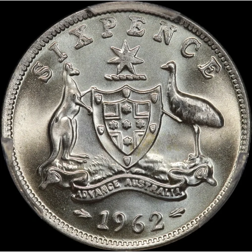 1962 Sixpence Gem Unc (PCGS MS65)