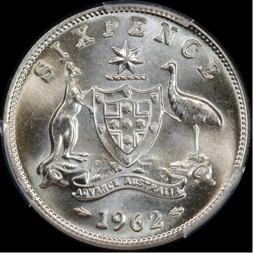 1962 Sixpence Gem Unc (PCGS MS66)