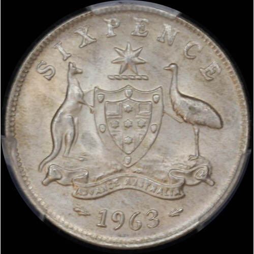 1963 Sixpence Gem Unc (MS66)