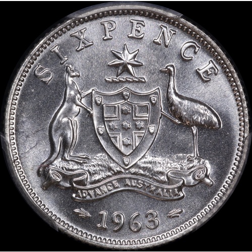 1963 Melbourne Proof Sixpence PCGS PR67