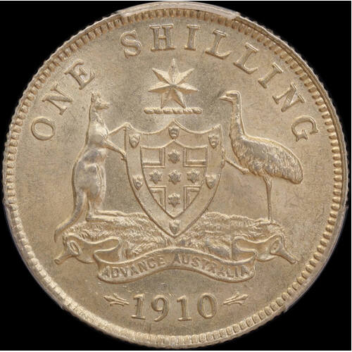 1910 Shilling Uncirculated (PCGS MS62)