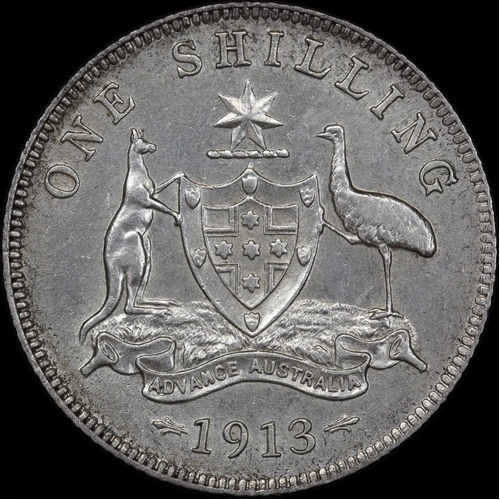 1913 Shilling Very Fine