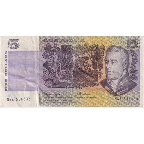 1976 $5 Note Gothic Side Knight/Wheeler NSZ First prefix R206bF Very Fine