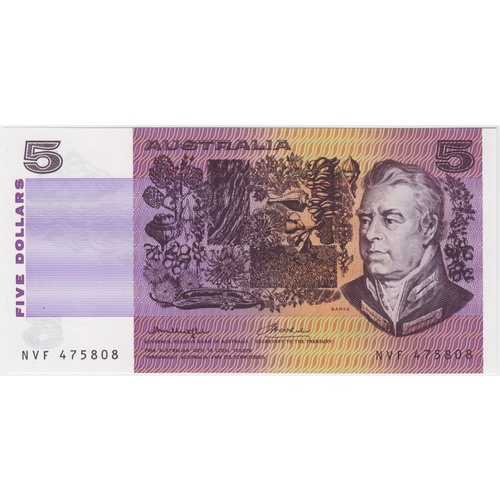 1976 $5 Note OCR-B Serials Side Thread Knight/Wheeler R206C Uncirculated