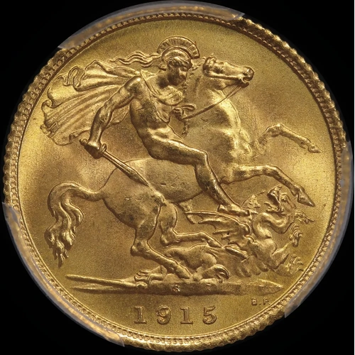 1915 Sydney George V Half Sovereign Gem Unc (PCGS MS66)