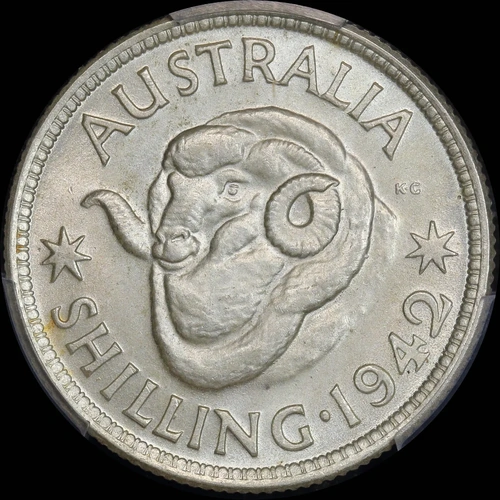 1942 Shilling Choice Unc (MS64)