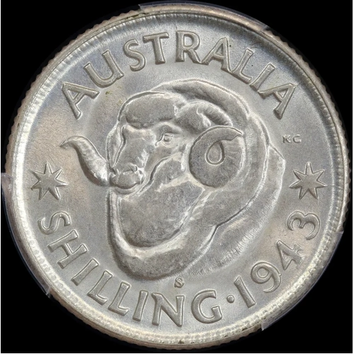 1943-S Shilling Choice Unc (PCGS MS63)