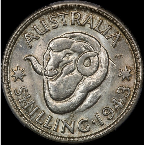 1943-S Shilling Choice Unc (PCGS MS64)