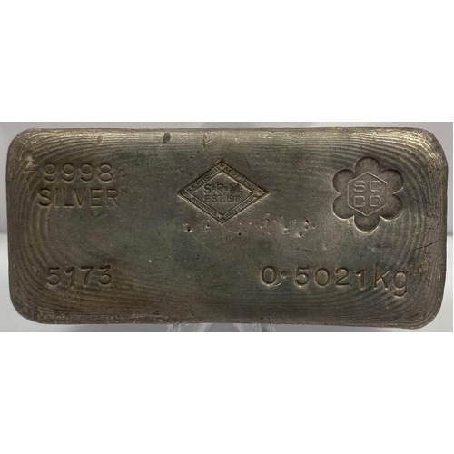 SR Mitchell Bullion 0.5021kg Silver Cast Ingot 99.98%