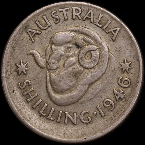 1946 Shilling 2.80mm Offstrike Error about VF