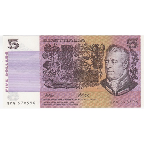 1991 $5 Note QPG Last Paper Prefix Fraser/Cole R213L Uncirculated