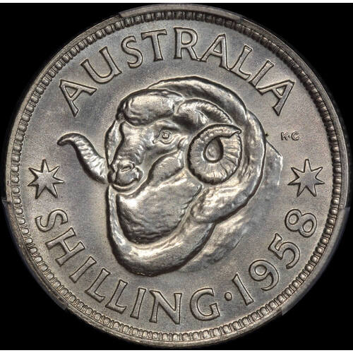1958 Melbourne Proof Shilling PCGS PR65