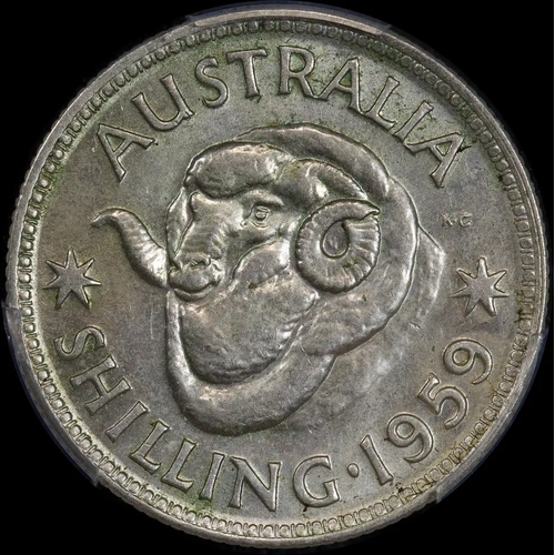 1959 Shilling Uncirculated (PCGS MS62)