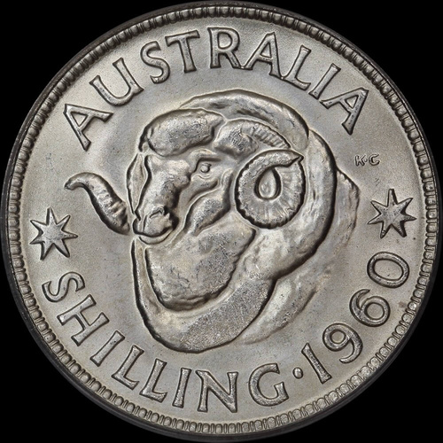 1960 Shilling Gem Unc (PCGS MS65)