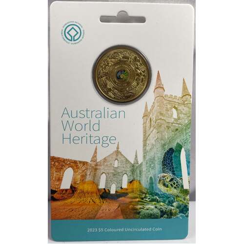 2023 $5 Coloured Uncirculated Coin - Australian World Heritage