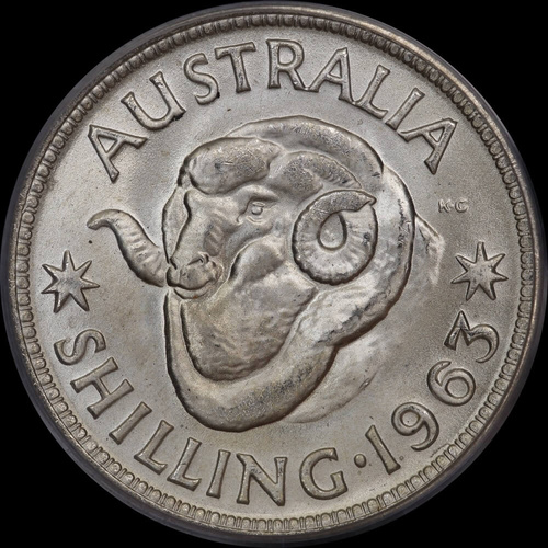 1963 Shilling Gem Unc (PCGS MS66)