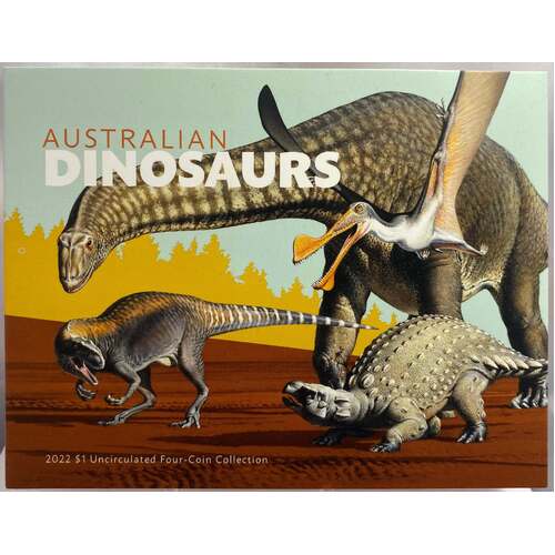 2022 1 Dollar 4 Coin Uncirculated Set Australian Dinosaurs