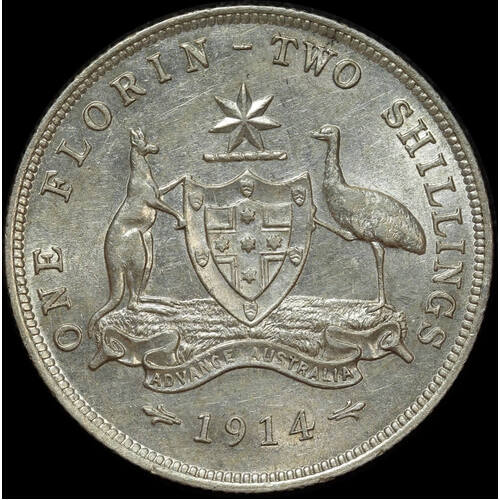 1914 Florin about Unc