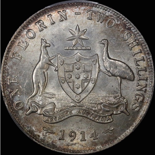 1914 London Florin PCGS MS63