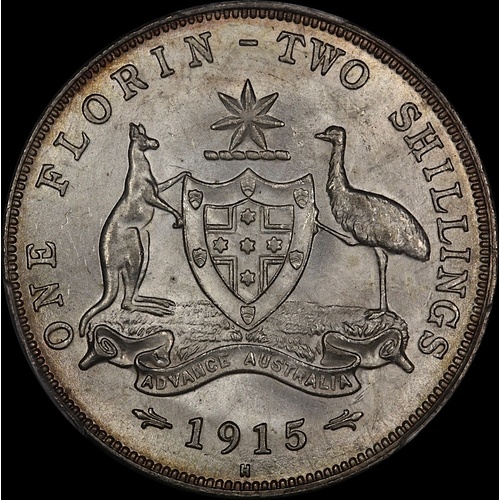 1915-H Florin Unc (PCGS MS62+)